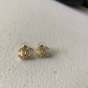CHANEL Mini Stud Earrings Authentic